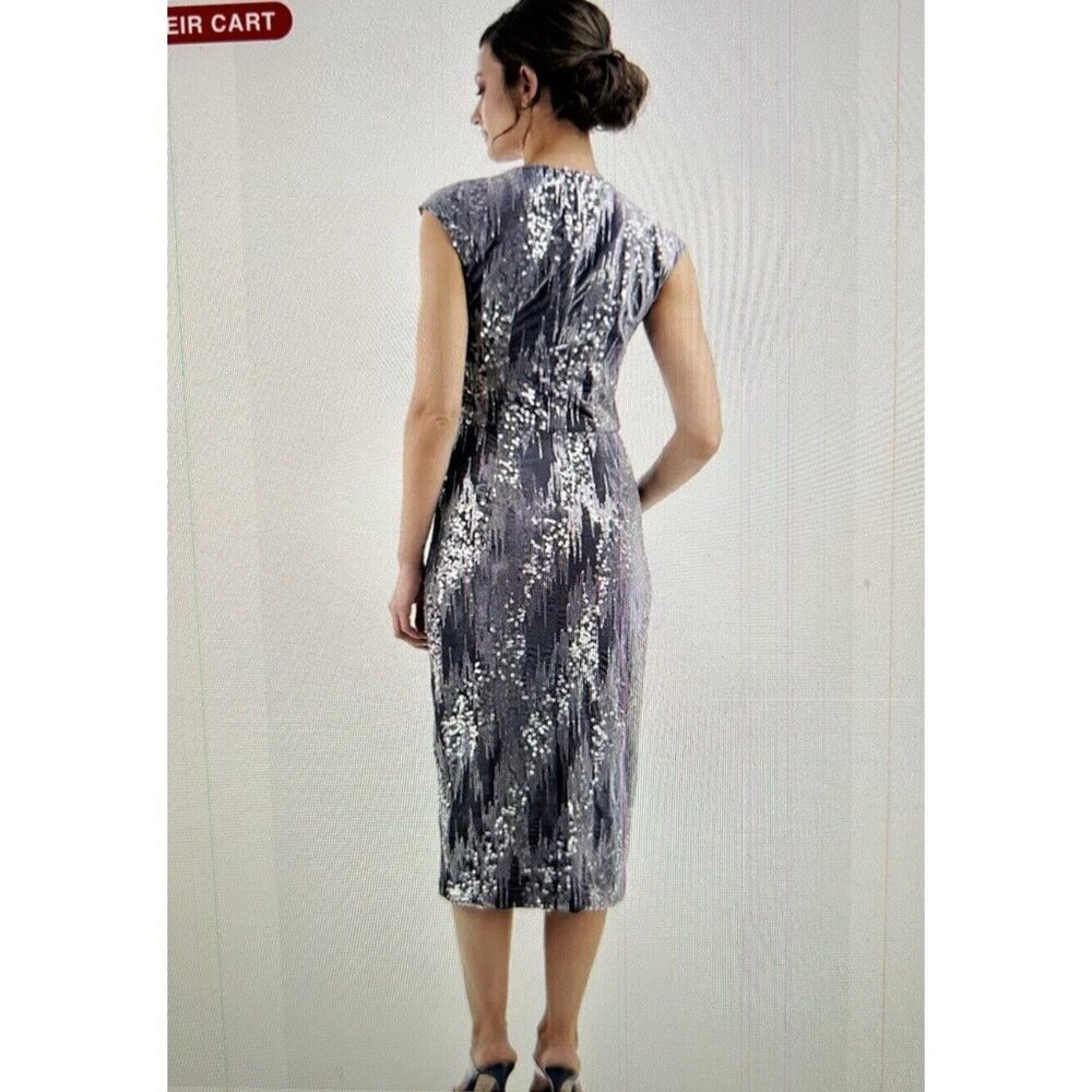 Js Collections June Sequin Velvet Faux Wrap Cockt… - image 2